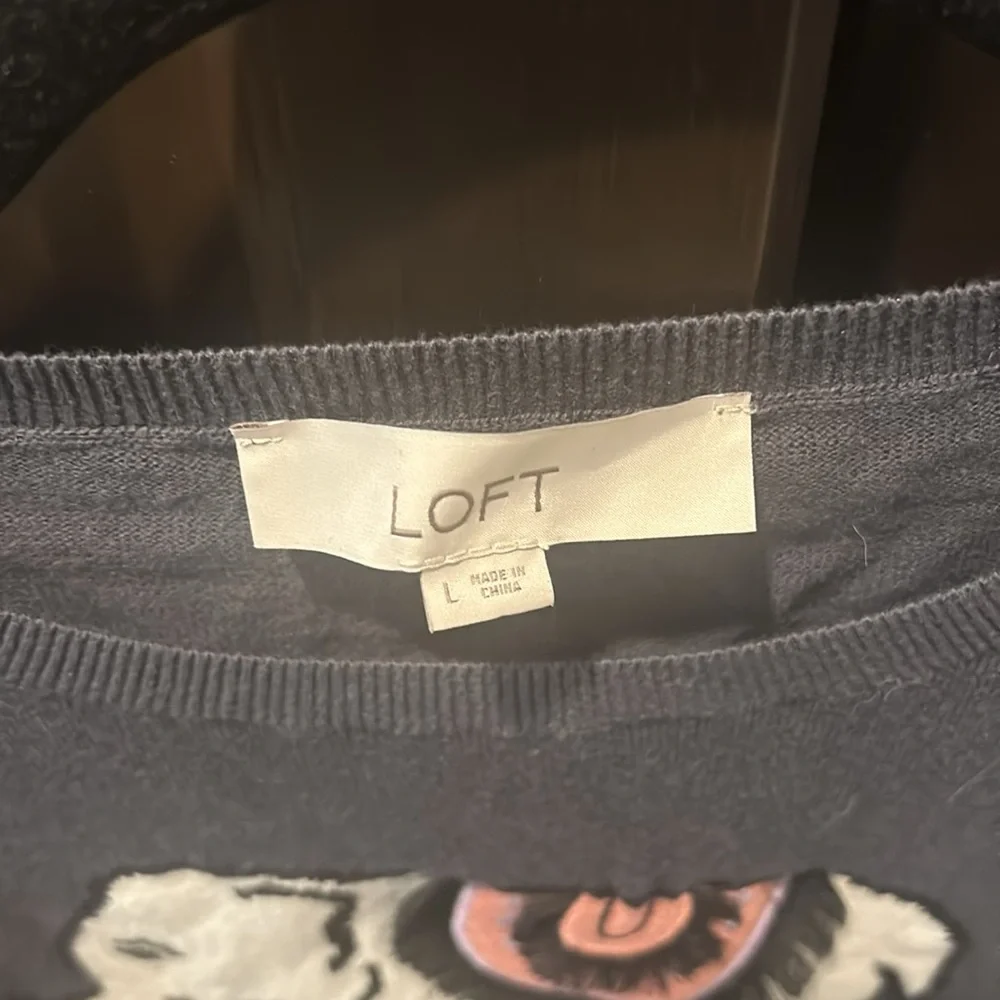 Lot of three loft Sweater size m elephant sweater size L blue cardigan size L - Picture 2 of 9